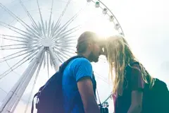 Guy and girl looking into each others eyes